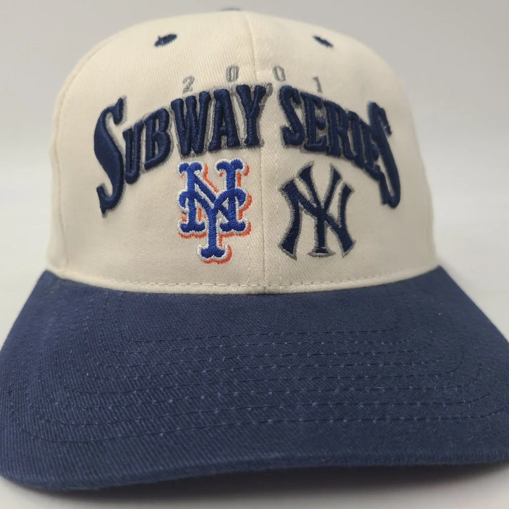 Vintage‎ New York Yankees Mets Hat Adjustable (Seems Small) 2001 Subway Series